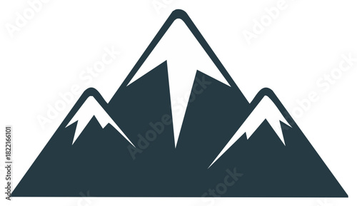 Mountain Range Illustration Silhouette Peak Tops Snowy Summits Wilderness Adventure Outdoors