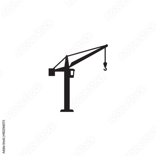 Building crane silhouette lifting arm icon