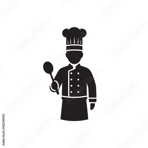 Chef silhouette cook with hat shape icon