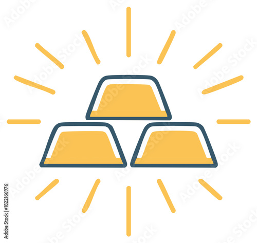 Shining stack of golden bars symbolizing wealth and prosperity investment