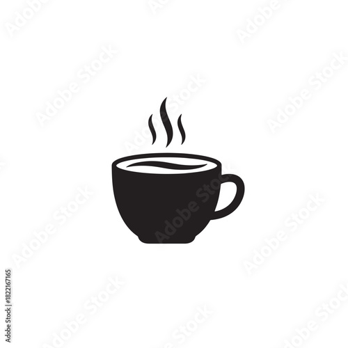 Coffee cup silhouette simple cup with steam icon