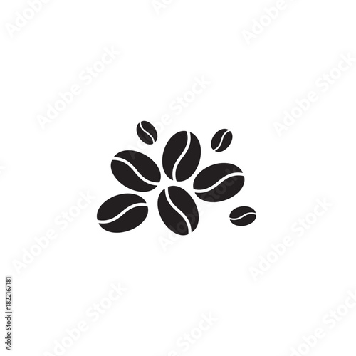 Coffee beans silhouette oval bean shapes icon