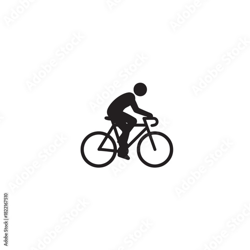 Cyclist silhouette person on bicycle shape icon