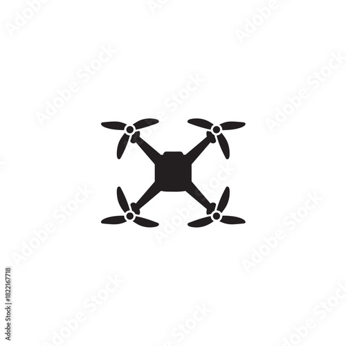 Drone silhouette simple quadcopter shape icon
