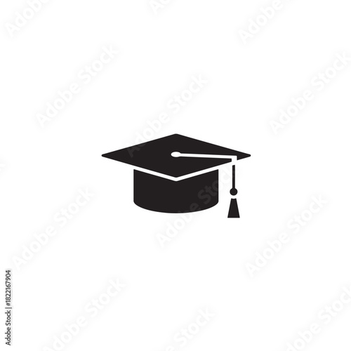 Graduation cap silhouette simple flat design icon