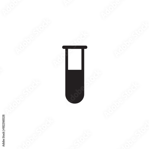 Lab test tube silhouette tube with liquid inside icon