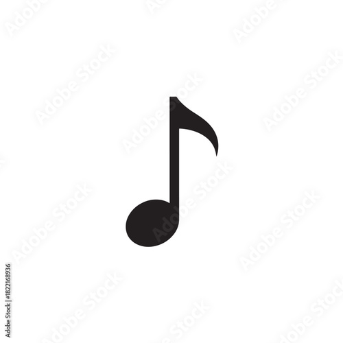 Music note silhouette eighth note shape icon