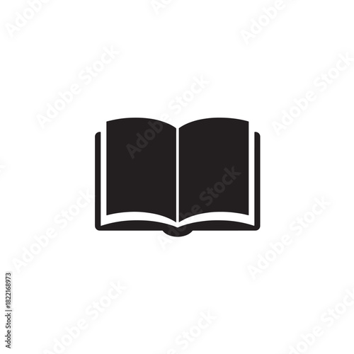 Open book silhouette unfolded shape icon