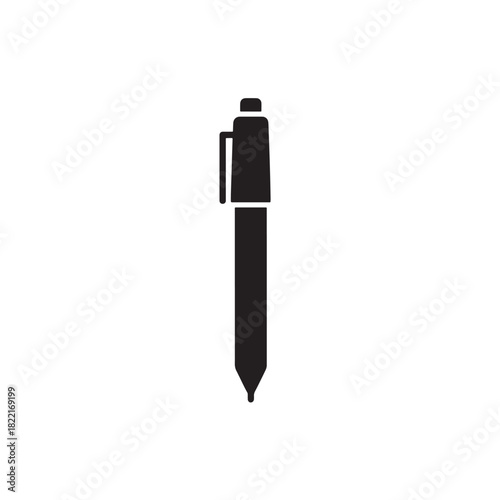 Pen silhouette flat cylindrical shape icon