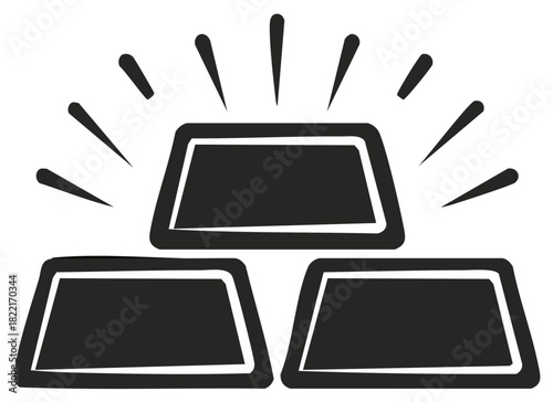 Stacked Gold Ingots Icon with Glowing Effect