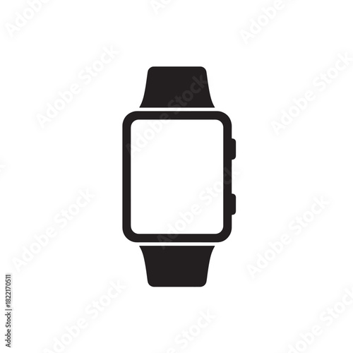 Smart watch screen silhouette rectangular screen with watch band icon