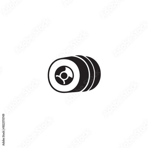 Sushi roll silhouette cylindrical roll with filling icon