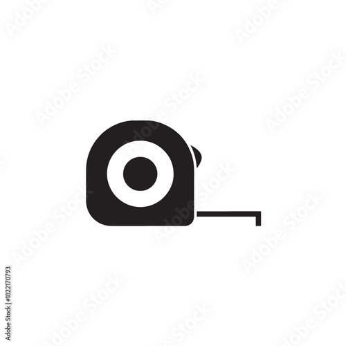 Tape measure silhouette coiled measuring tool shape icon