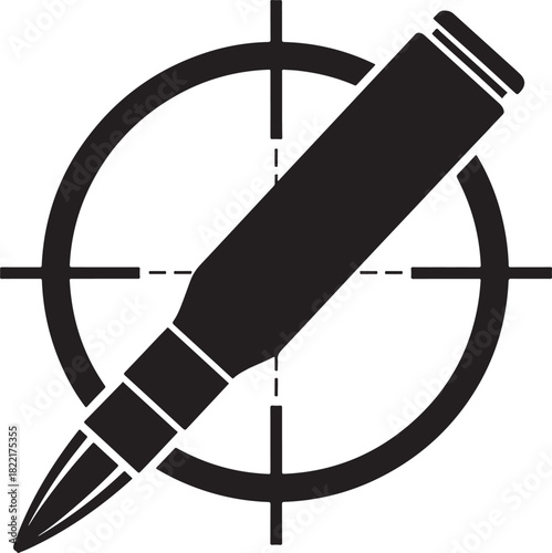 Bullet centered in crosshairs target icon