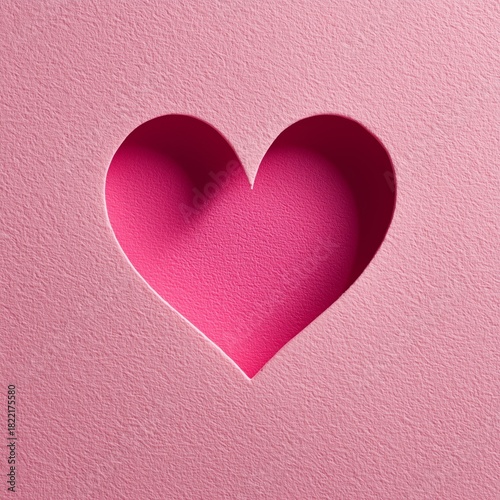 Decorative Layered Heart Design on a Pink Background for Romantic Occasions a...