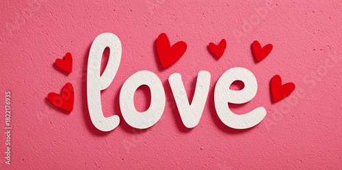 Creative Love Decoration With Hearts on a Pink Background for Valentines Day ...