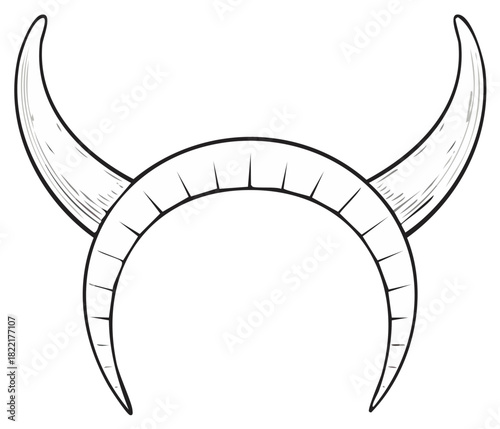 Drawing of a horn headband sketch for parties or costume, halloween party design
