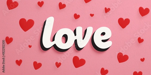 Creative Love Decoration With Hearts on a Pink Background for Valentines Day ...