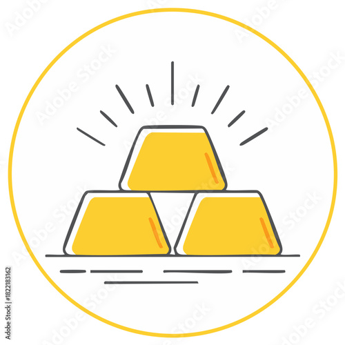 Stack of Gold Bars Icon Symbolizing Wealth Investment and Success