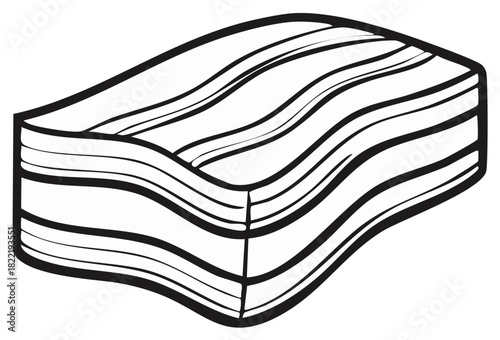 Bacon Strips Stack Thick Cut Illustration Food Delicious Breakfast Meat Pork Classic American Icon Sliced