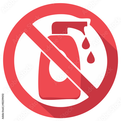 No Dispensing Soap or Sanitizer Prohibited Icon Symbol Warning
