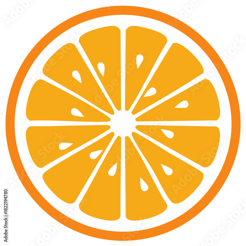 Vibrant orange fruit slice illustration with juicy segments and pulp detail