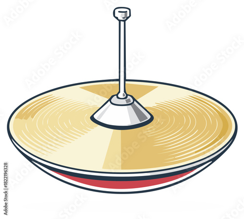 Hi Hat Cymbal Isolated, Metal Musical Instrument, Drum Kit Component, Orchestral Percussion