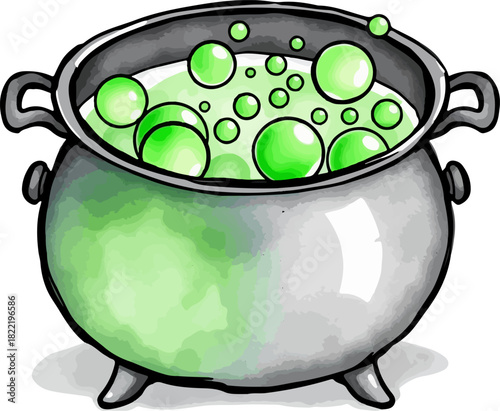 The potion cauldron vector illustration.