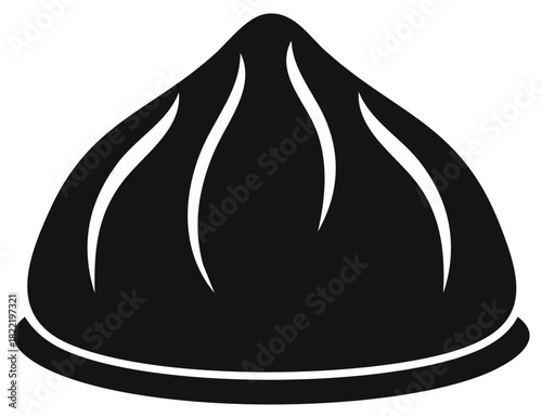Traditional Asian dumpling vector icon steamed food graphic element for cuisine design