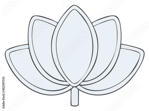 Minimalist line art of a sacred lotus flower symbol