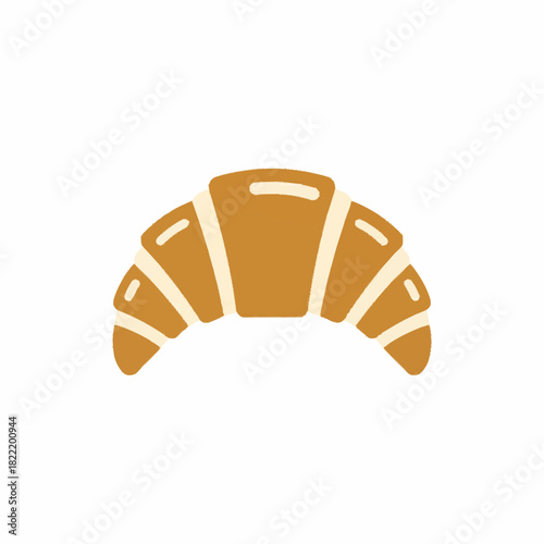 Brown croissant pastry bakery icon perfect for french breakfast cafe patisserie or baked goods design