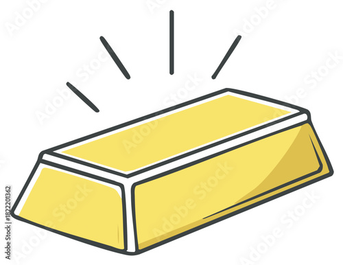 Illustration of a Shiny Gold Bar Symbolizing Wealth and Financial Success for Treasure Hunters