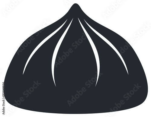 Steamed Dumpling Icon Silhouette, Asian Food Dumplings, Traditional Cuisine, Vector Illustration