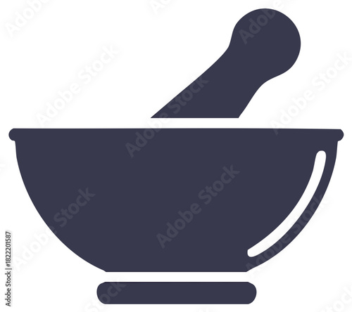 Mortar and Pestle Illustration Minimalist Design for Herbal Remedies and Pharmacy Concepts