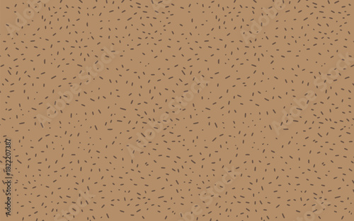 A tan background filled with small dark brown dashes scattered randomly across the entire surface area