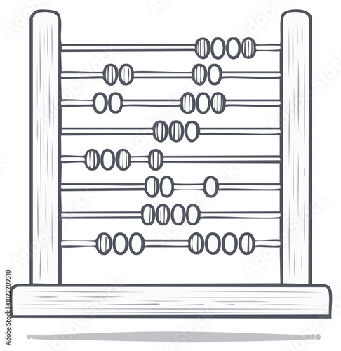 Retro Style Abacus for Counting Numbers Calculating and Developing Math Skills