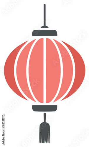 Simple Graphic of a Hanging Lantern for Celebrations and Events, Decorative Ornament