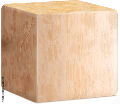 Wooden block with raw material texture blank surface