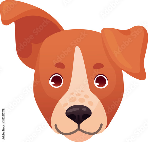 Jack russel terrier head. Cute dog smile