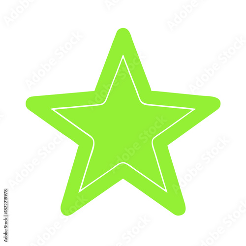 Solid neon green star icon with soft edges