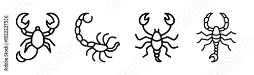 Illustrative vector graphic of a stylized scorpion icon