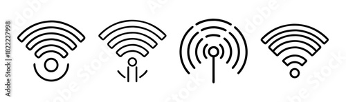 Wireless wifi and radio wave signal vector icon style