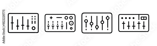 Professional sound equalizer mixer panel icons