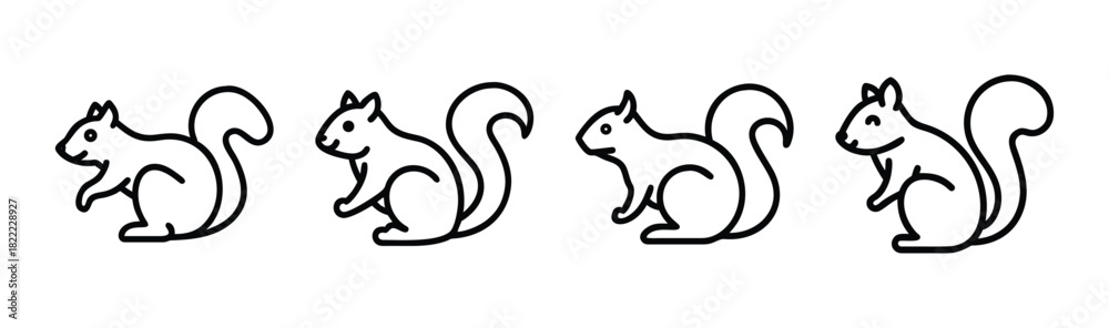 Fototapeta premium Cute cartoon squirrel vector illustration for nature and wildlife designs