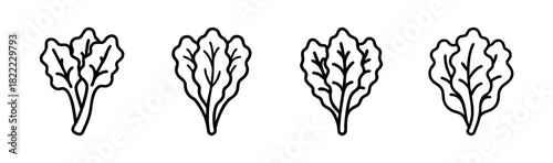 Stylized illustration of fresh mustard greens vector graphic