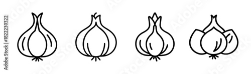 Stylized vector onion illustration for culinary and health projects