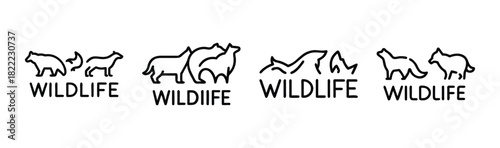 Wildlife animal silhouettes collection vector illustration scalable graphics