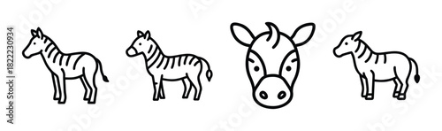 Vector illustration of a stylized zebra head icon