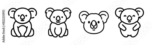 Cute vector koala illustration scalable graphic icon