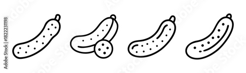 Vector illustration of a delicious pickled cucumber icon